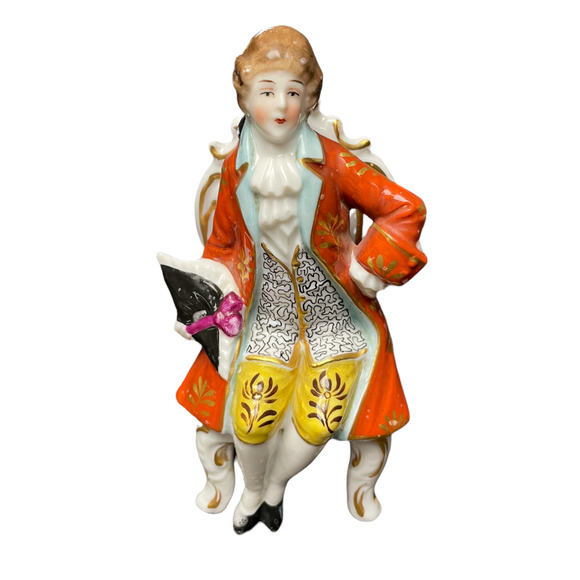 Set of 2 Porcelain Bisque Courting Couple Figures Capodimonte Germany N Mark